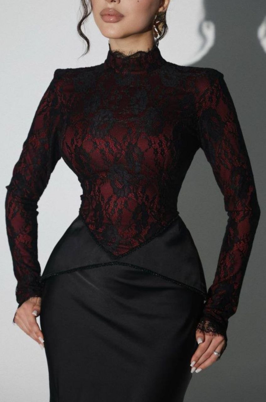 Crimson Slit Gown